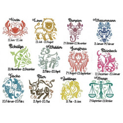 Stickserie - Zodiac Sternzeichenmotive Vollstick